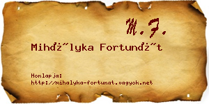 Mihályka Fortunát névjegykártya